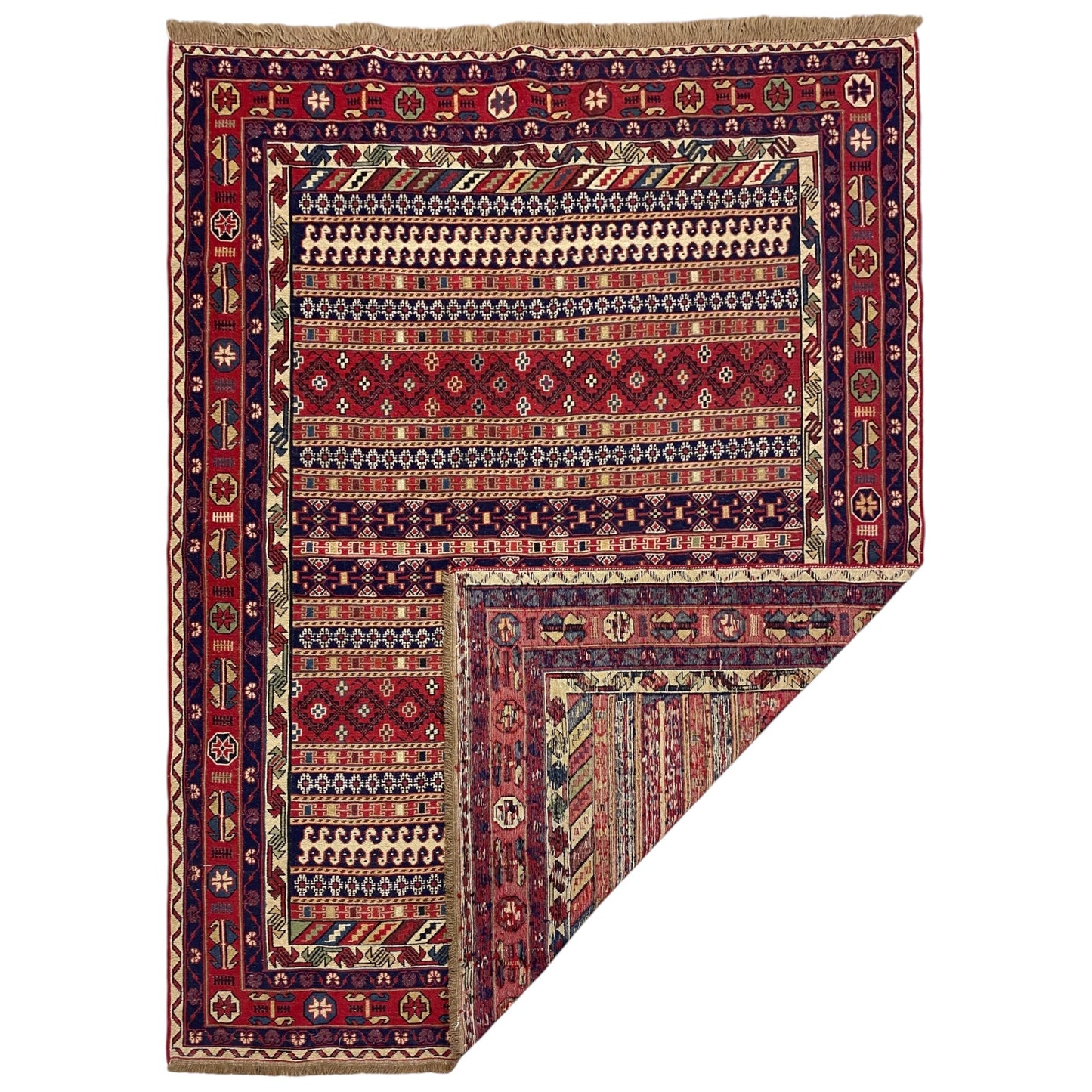 5'X6' Rah Rah Sumak / Soumak Rug - Kilim Art Gallery