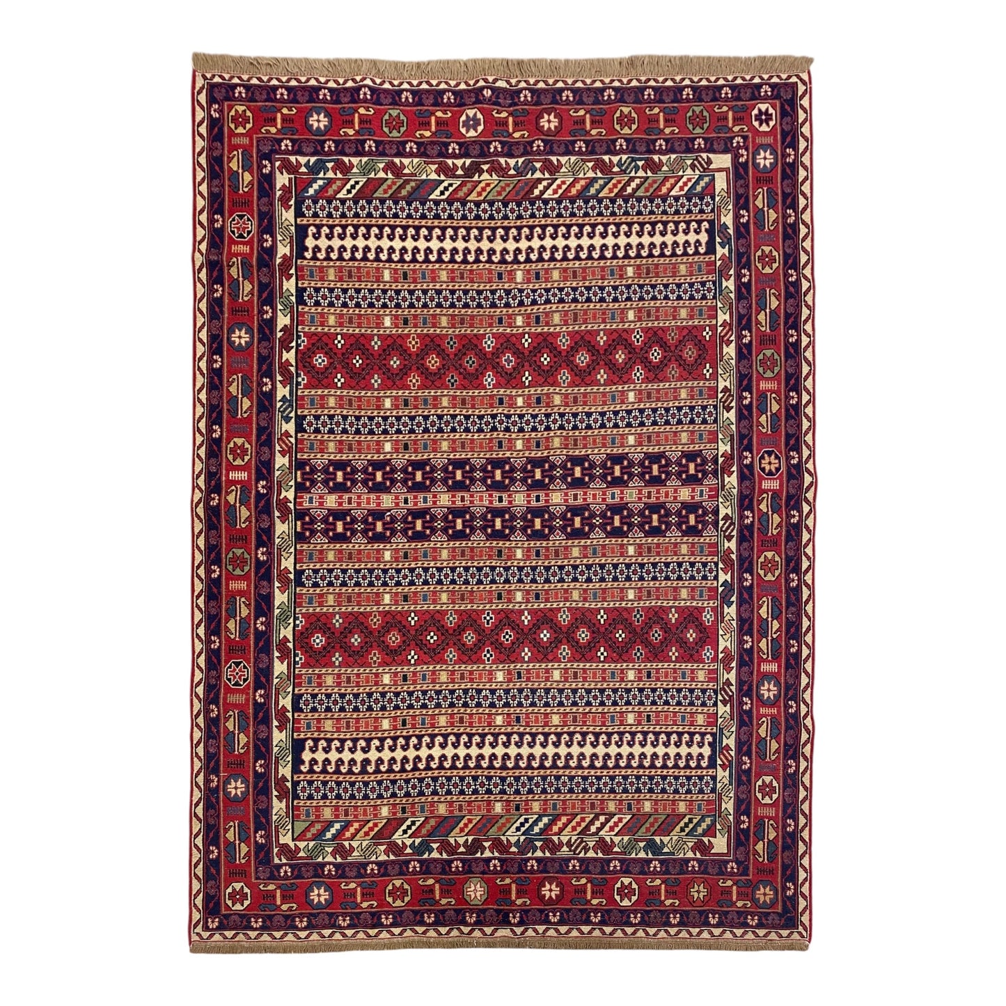 5'X6' Rah Rah Sumak / Soumak Rug - Kilim Art Gallery