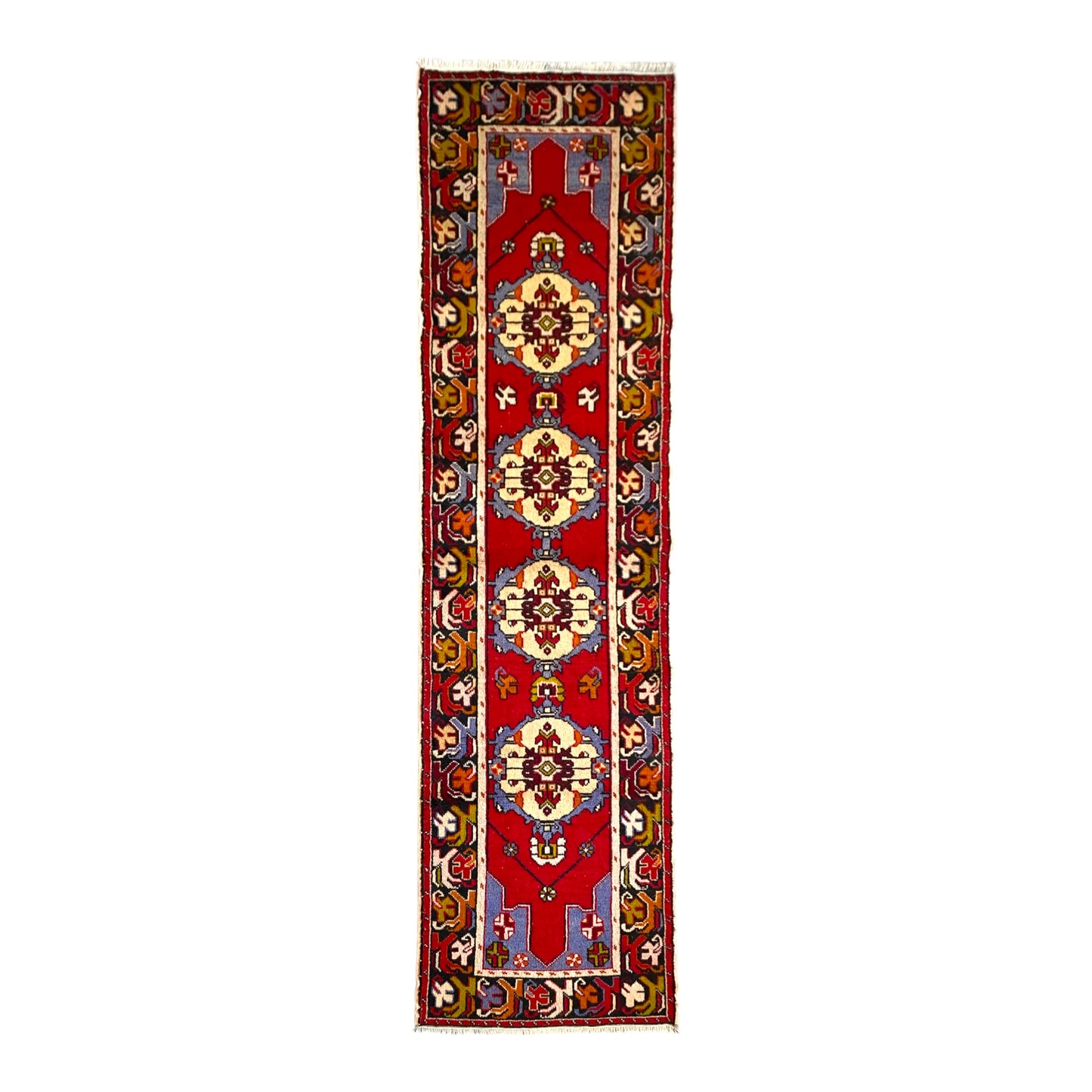 3'x10' Vintage Turkish Runner Rug