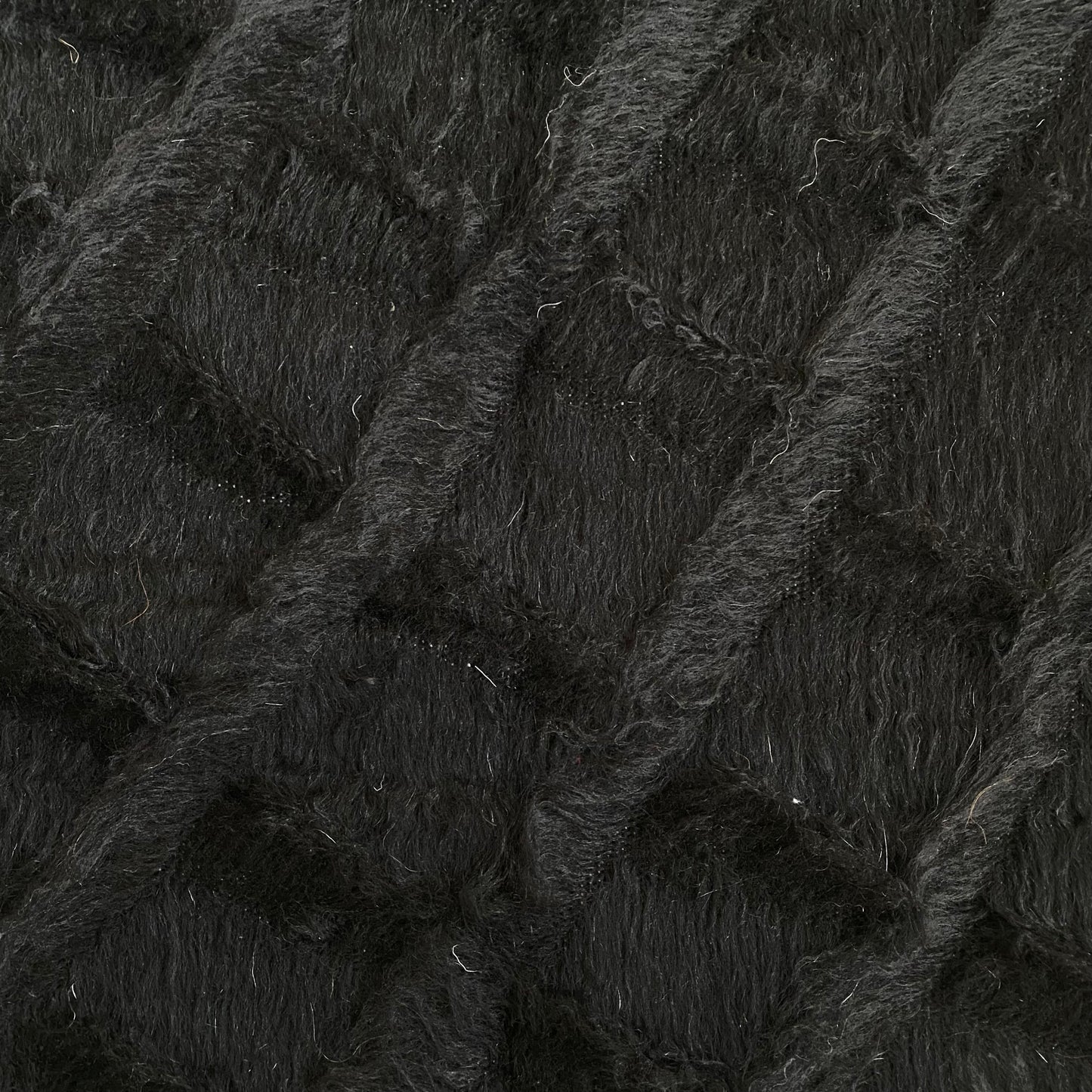 Black Angora Mohair Turkish Siirt Blanket Kilim Rug