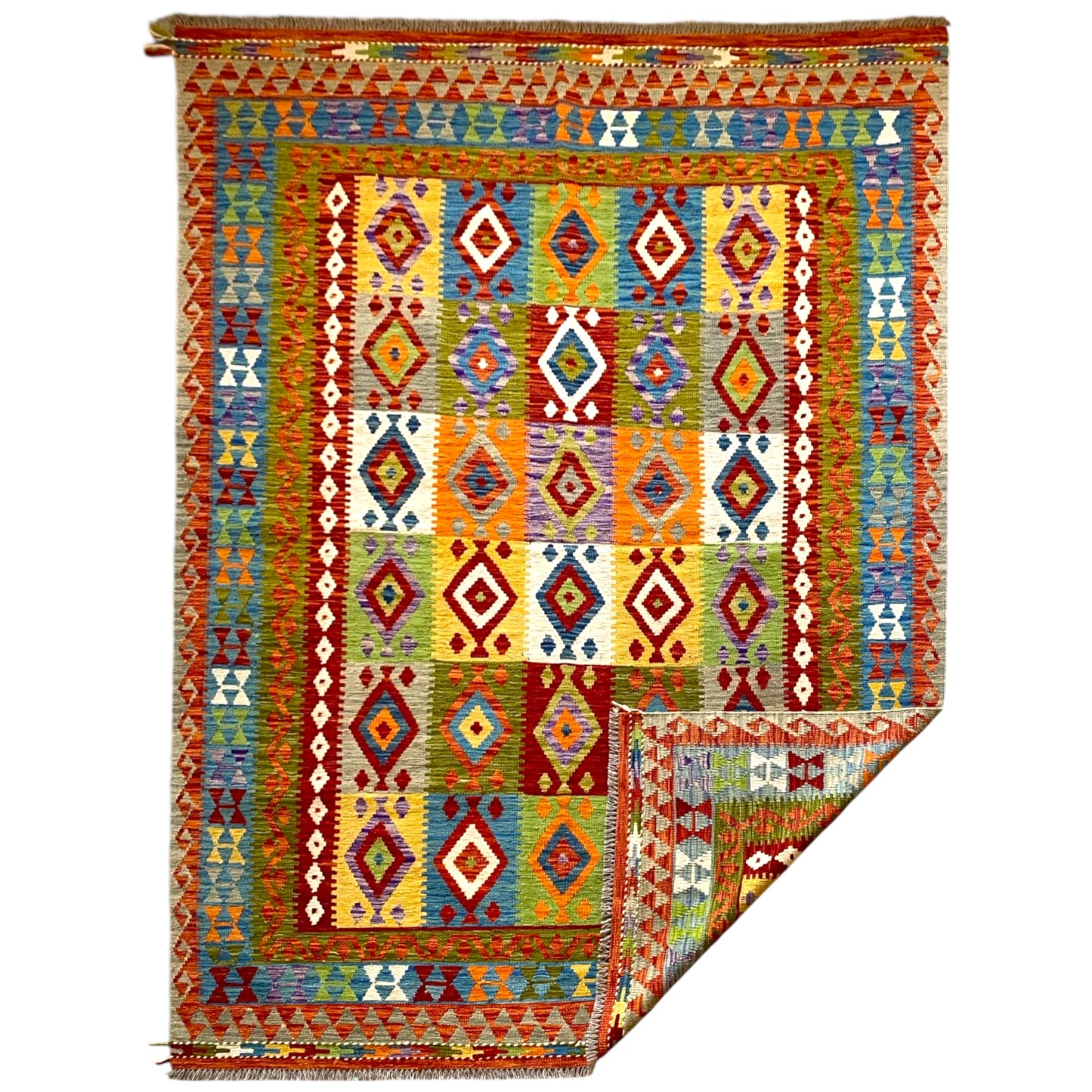 6'x8' Colorful Tribal Kelim Rug
