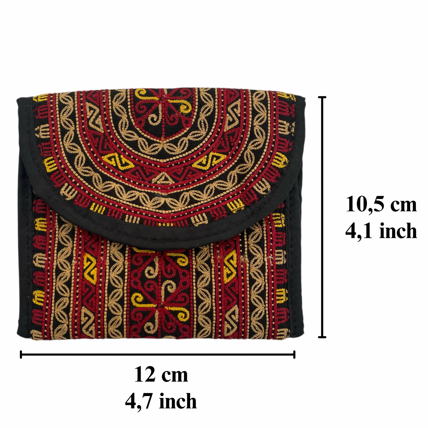 Turkmen Tekke Embroidered Boho Pouch Purse