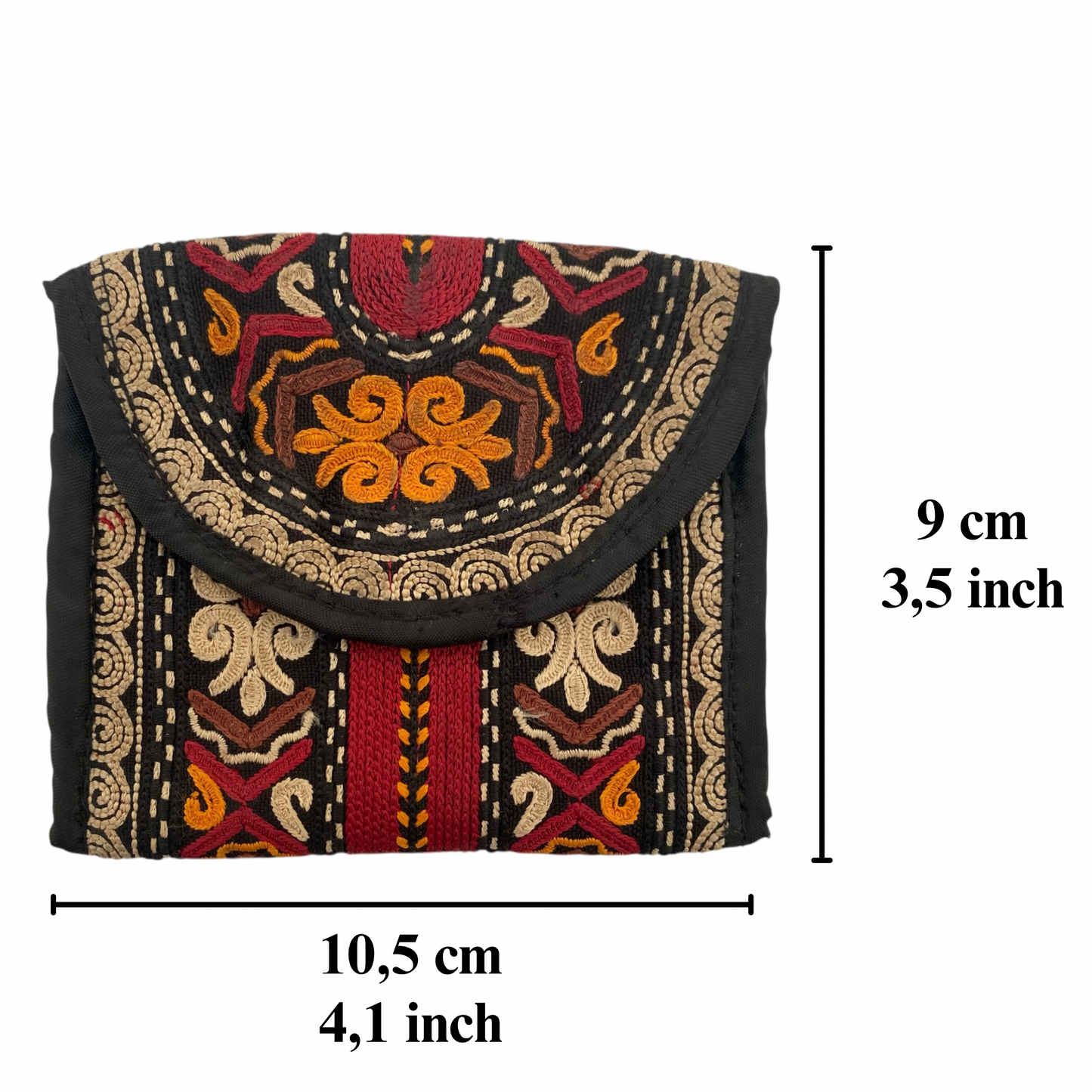 Uzbek Embroidered Boho Pouch Purse Case