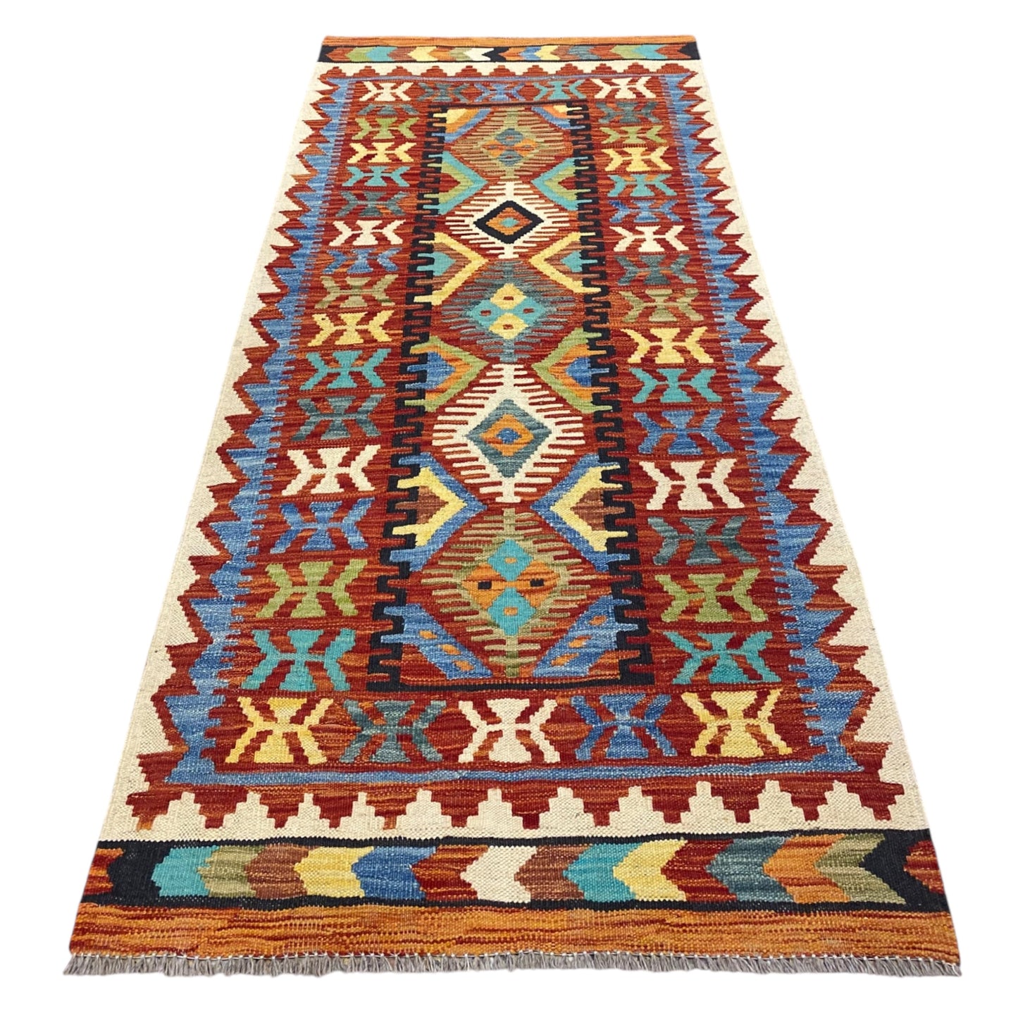 Tribal Kilim Hallway and Kitchen Runner Rug