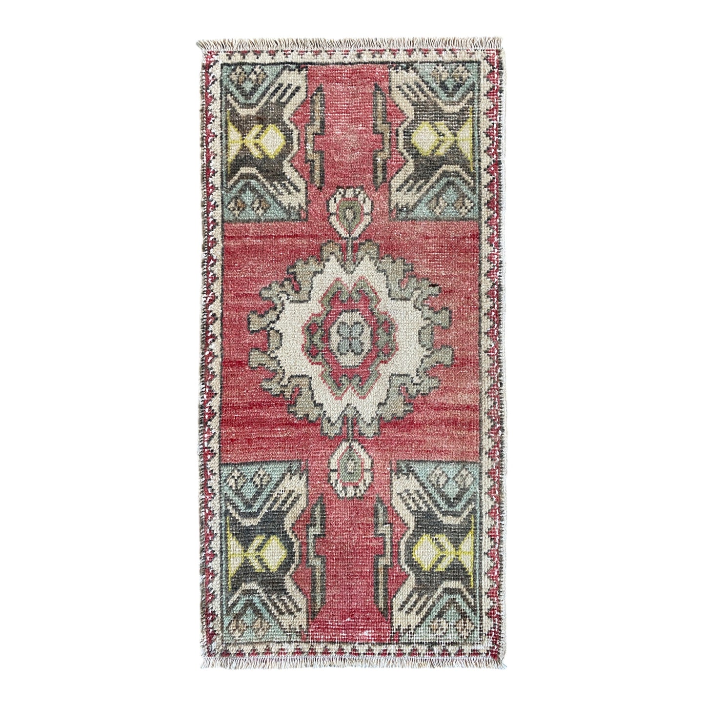 Vintage Turkish Oushak Rug Doormat