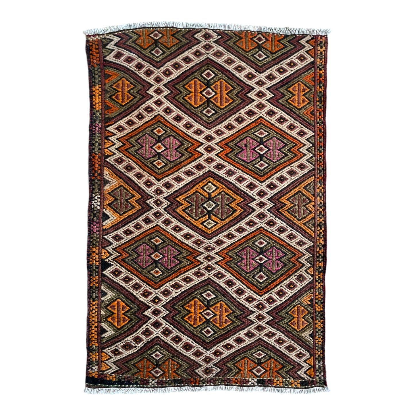 Vintage Kars Terekeme Cicim Kilim Rug