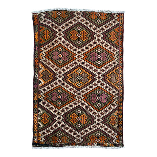 Vintage Kars Terekeme Cicim Kilim Rug