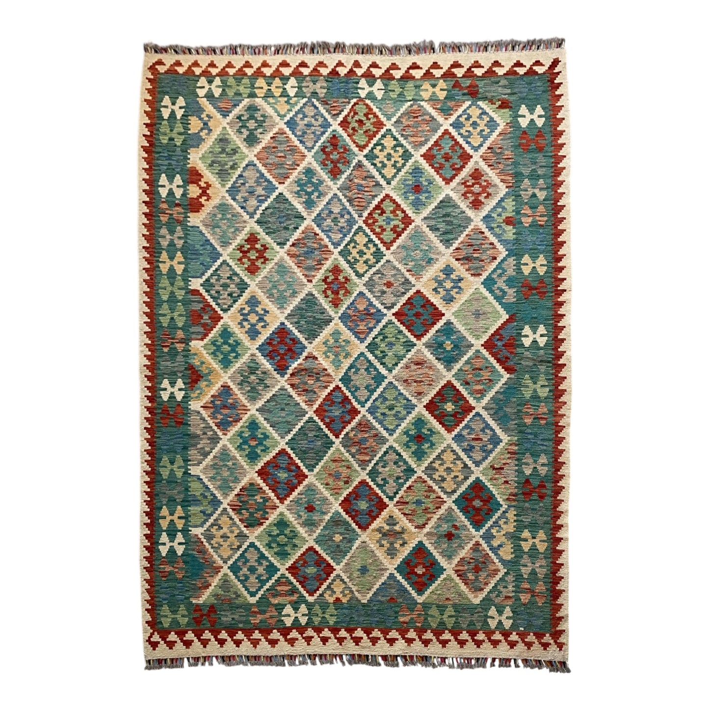 6'x8' Area Kilim Rug Nomadic Wool Kelim - Kilim Art Gallery