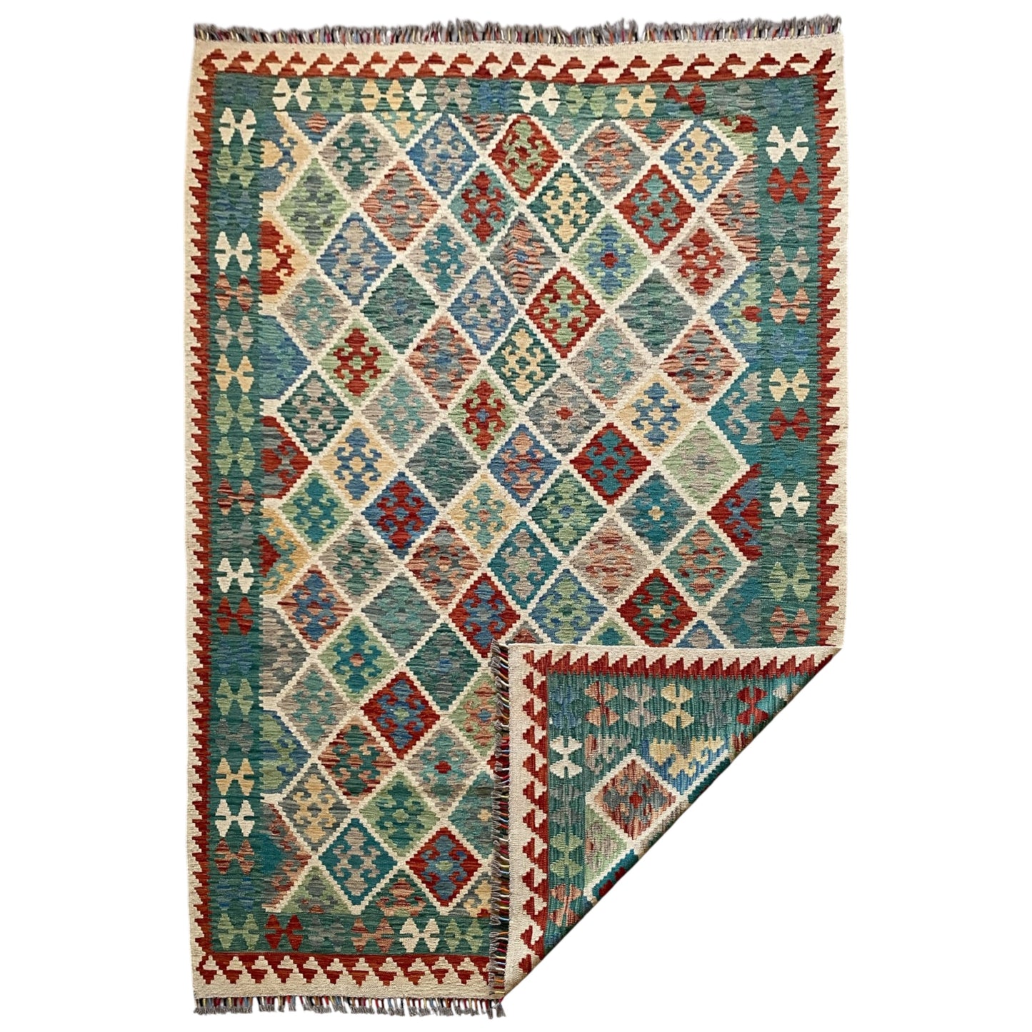 6'x8' Area Kilim Rug Nomadic Wool Kelim - Kilim Art Gallery