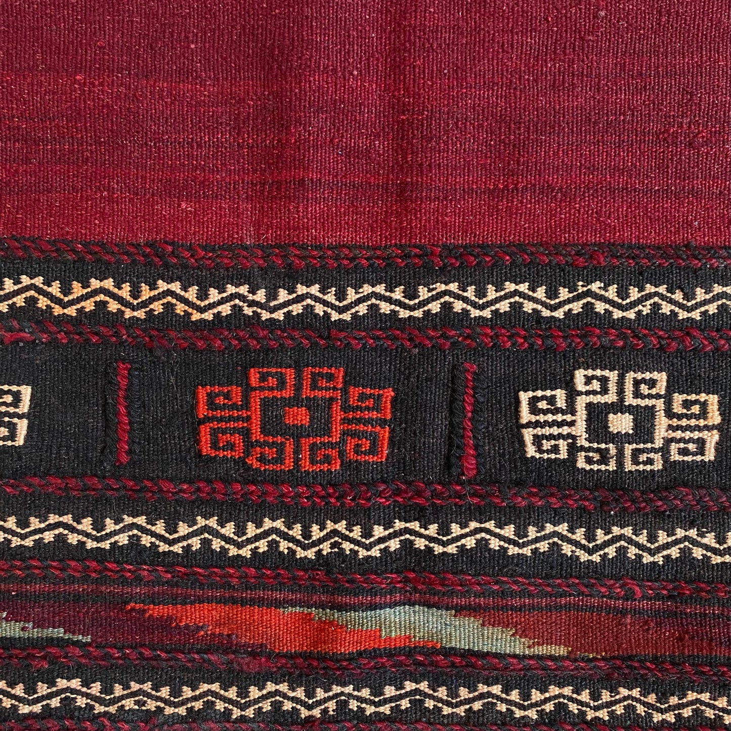 Red Afshar Sofra / Sofraeh Kilim Rug