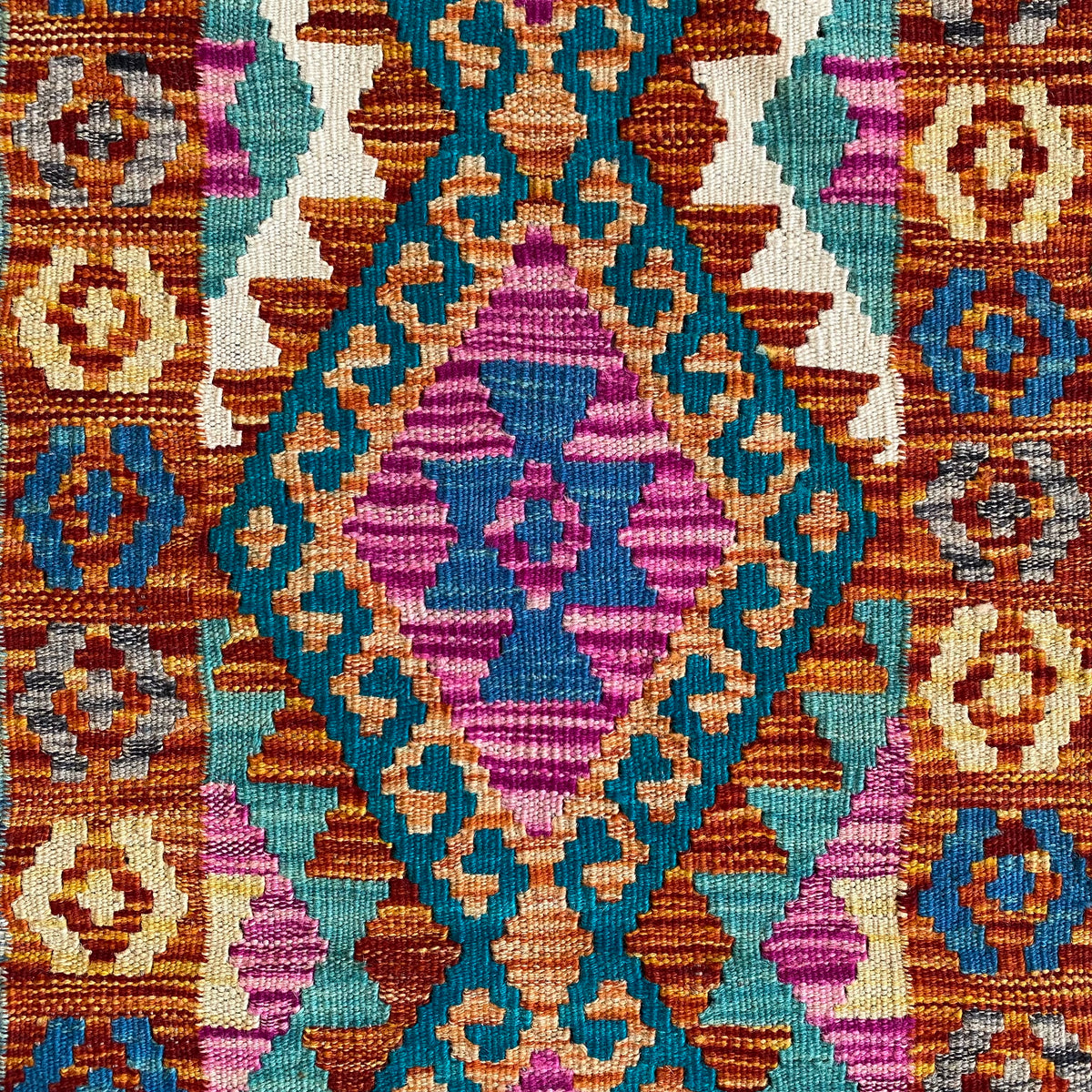 Bohemian Purple Kilim Rug Runner
