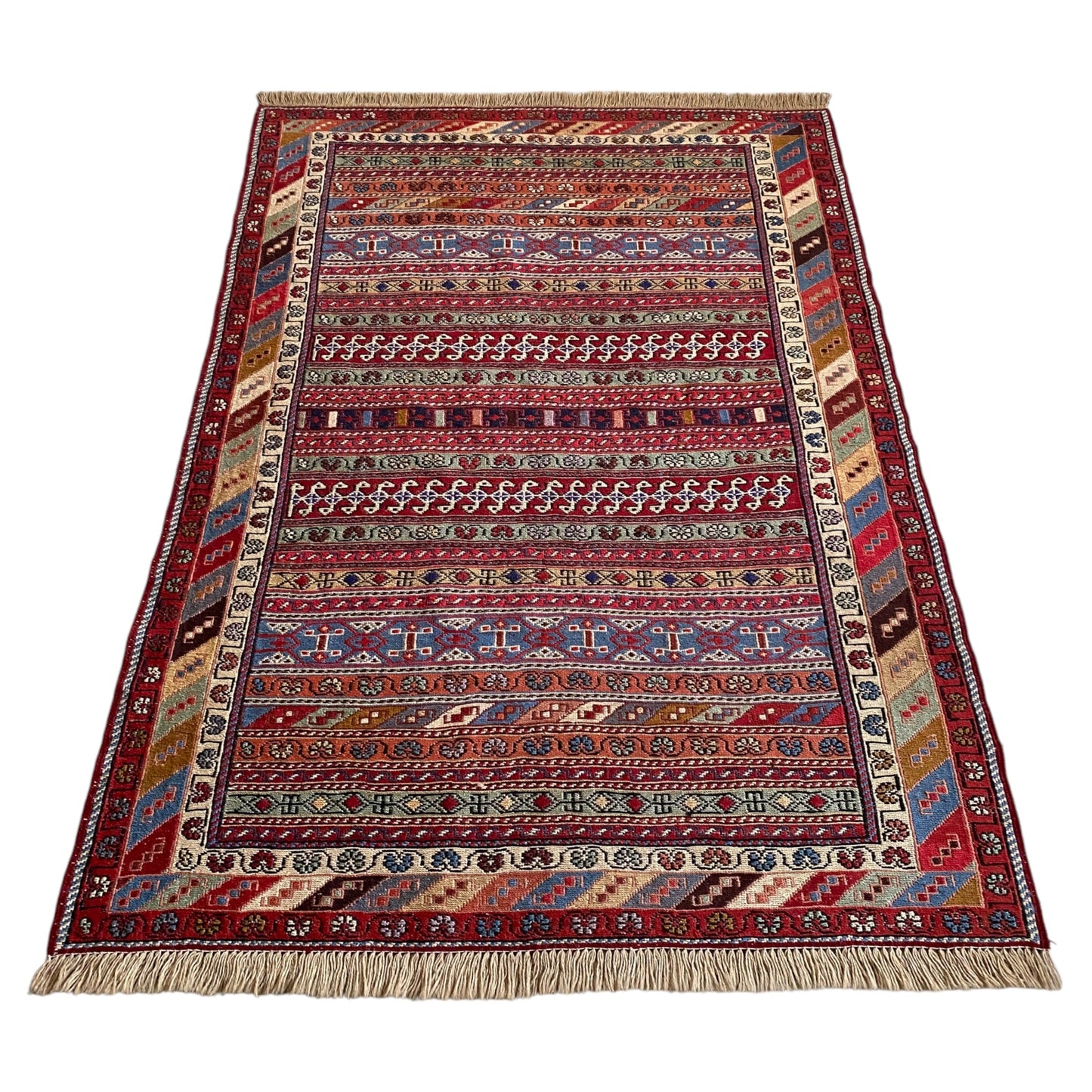 Tribal Rah Rah Soumak Rug