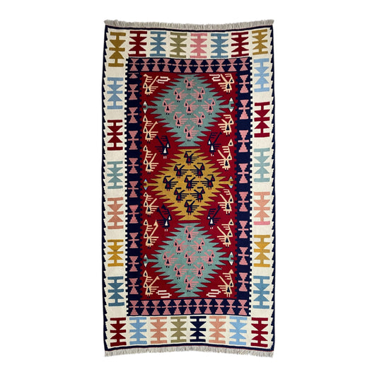 Colorful Kayseri Kilim Rug