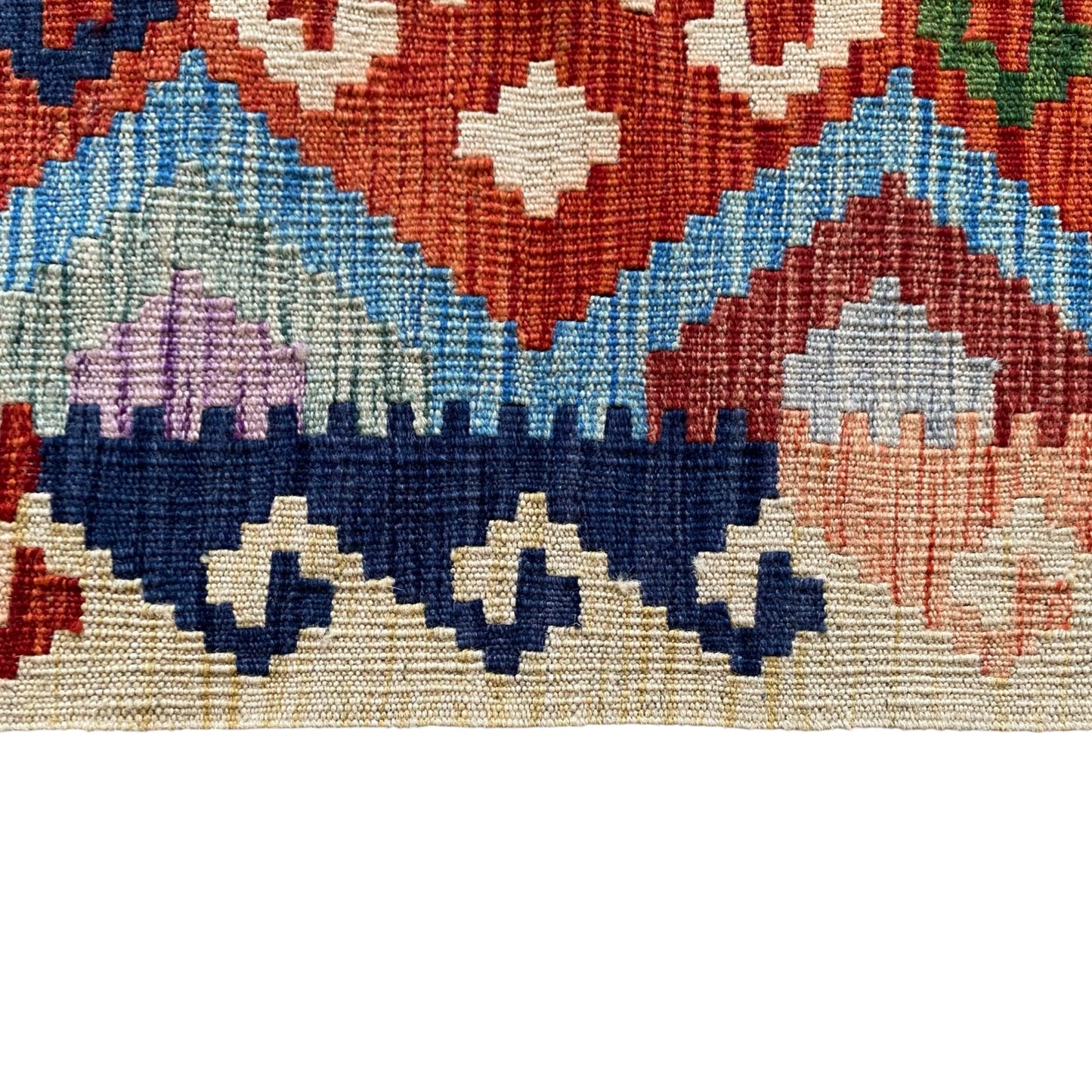 2 Meters Long Hands on Hips Design Narrow Tribal Kilim Runner Rug