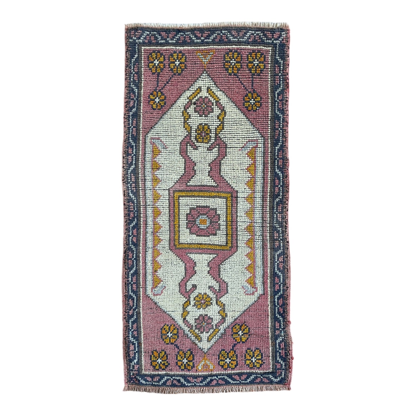 Vintage Turkish Oushak Rug Bath Mat