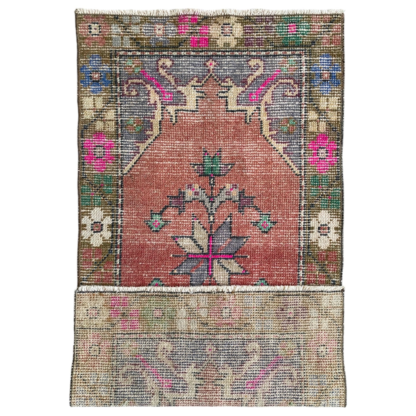 Vintage Boho Turkish Oushak Rug