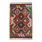 Orange Color Geometric Aztec Eye Dazzler Boho Kilim Rug