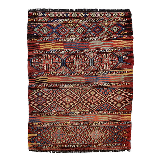 Collectable Tribal Nomadic Soumak Kilim Rug