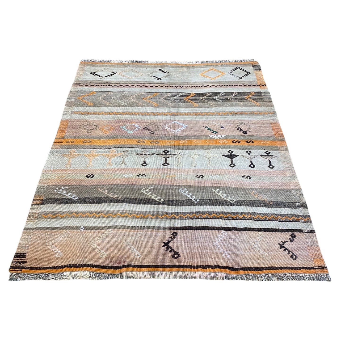 Stripe Design Anatolian Kilim Rug