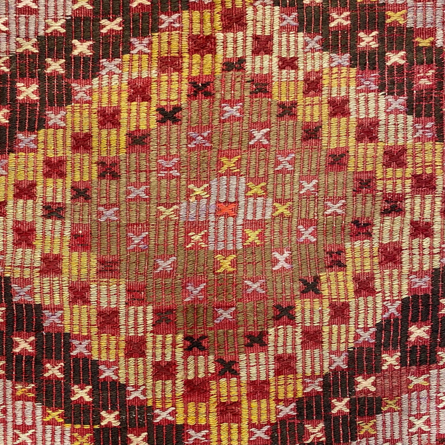 Vintage Fethiye Zili Cicim Kilim Rug