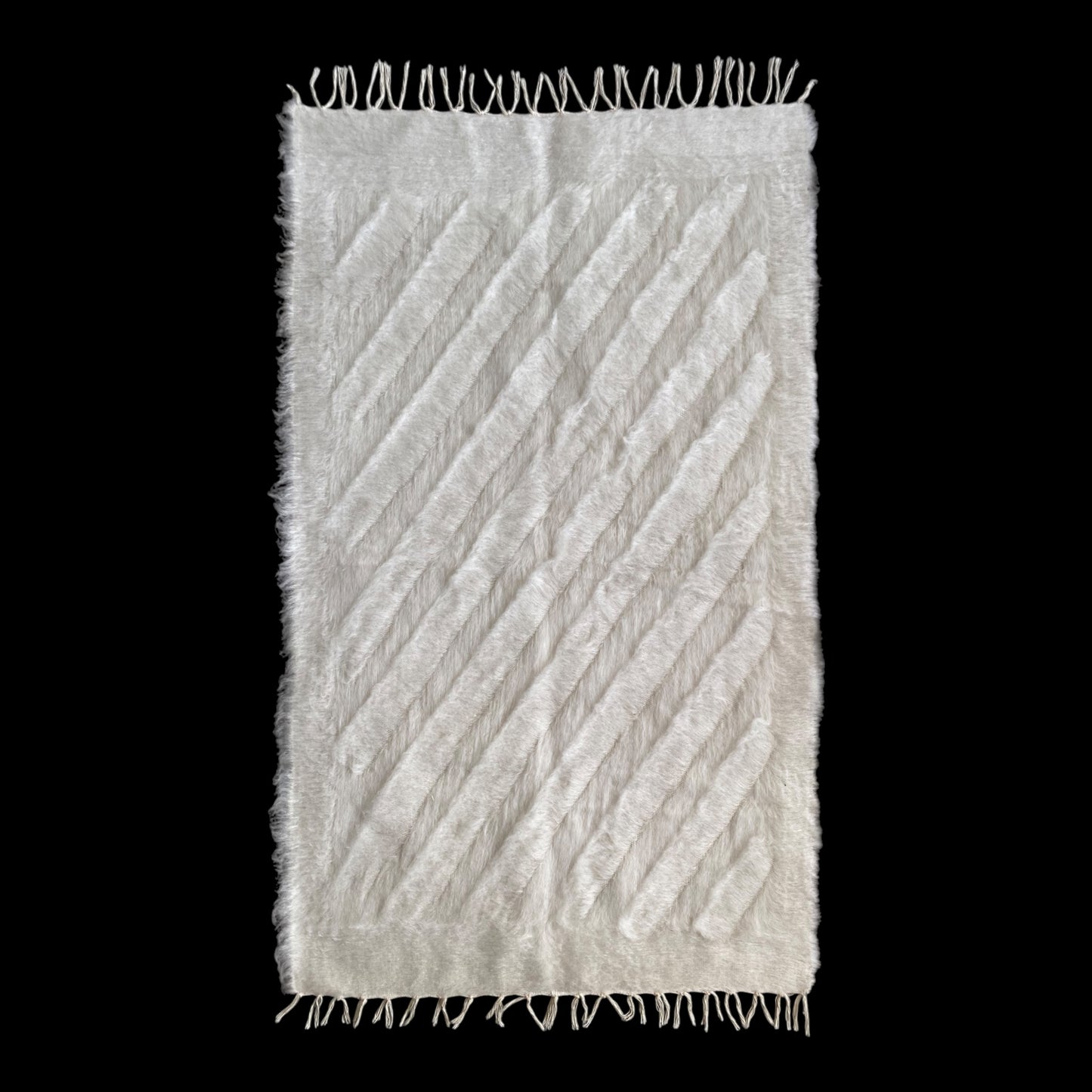 White Siirt Blanket Kelim Rug