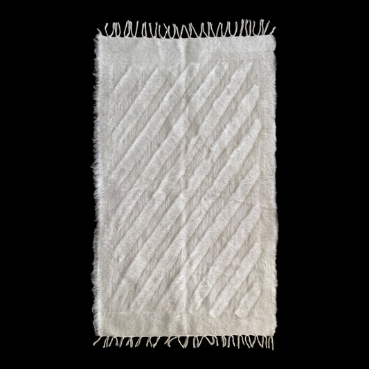 White Siirt Blanket Kelim Rug