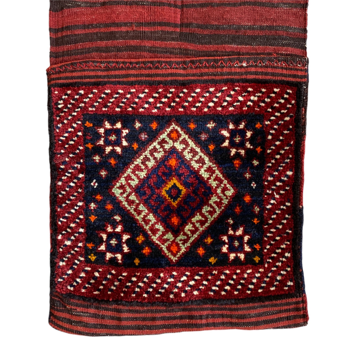 Collectable Caucasian Kazak Saddlebag Carpet Rug