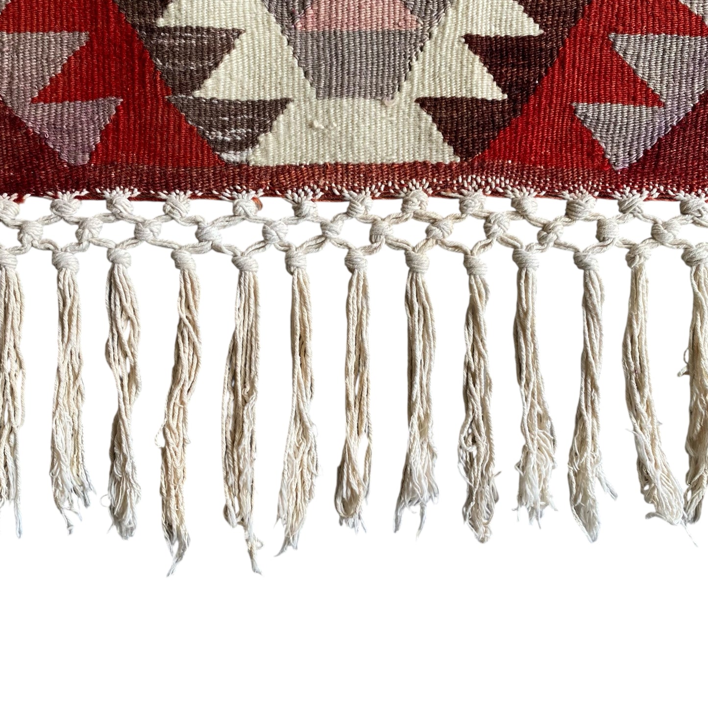 Geometric Aztec Design  West Anatolian Barak Kilim Rug