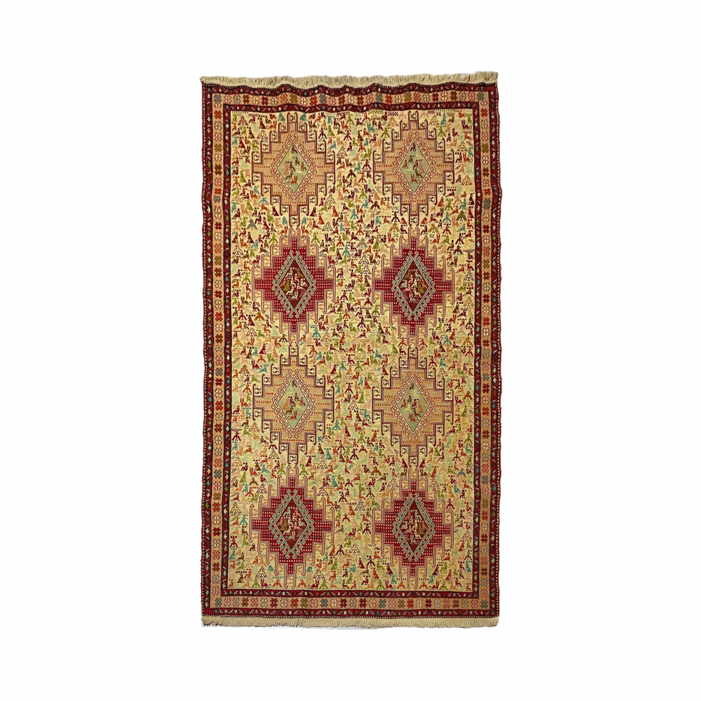 Small Animal Design Silk Rug Soumak