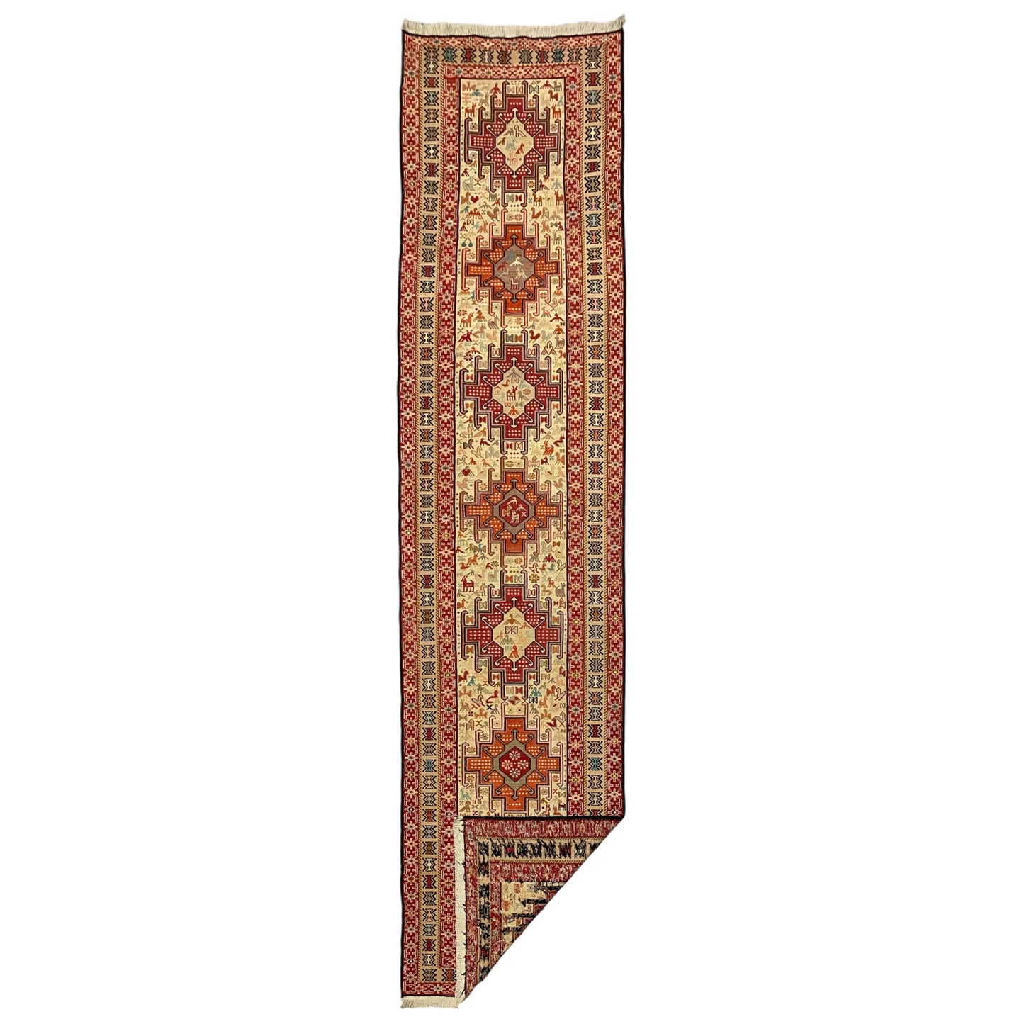 9' Ft Silk Soumak Runner Rug - Kilim Art Gallery