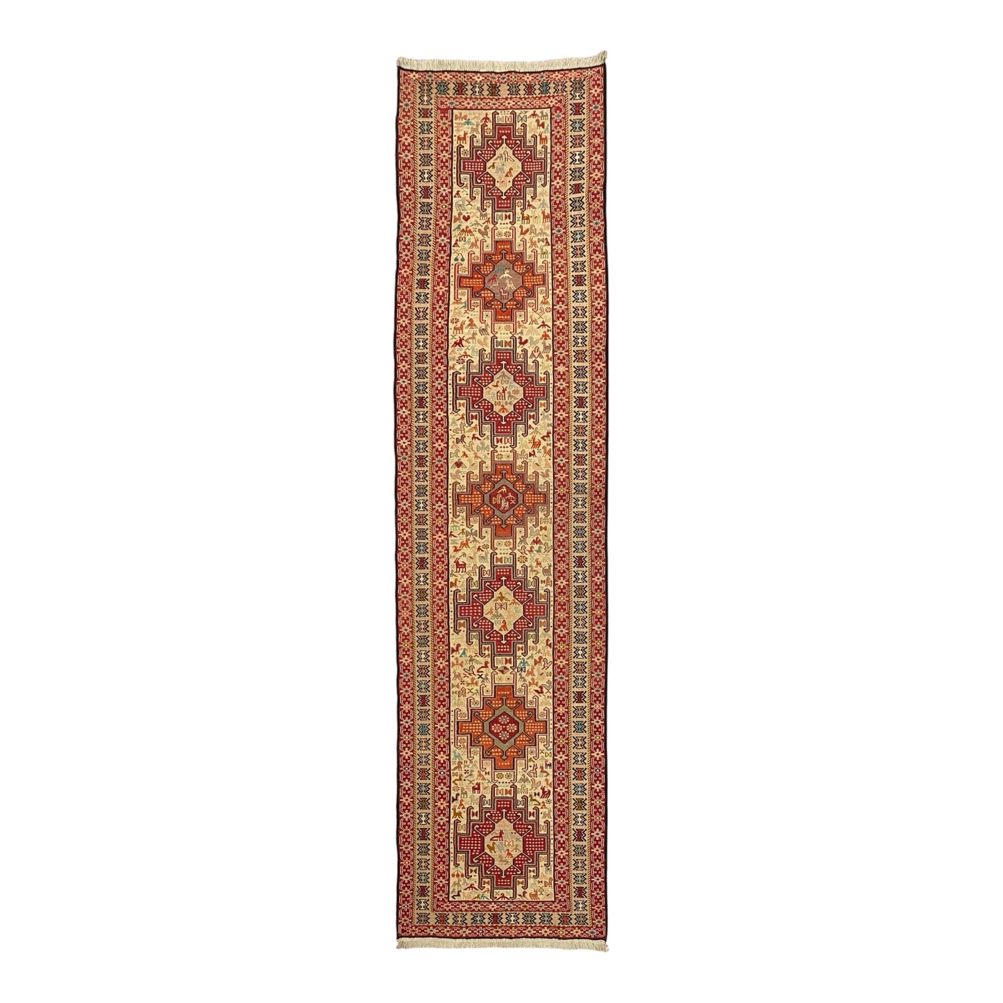 9' Ft Silk Soumak Runner Rug - Kilim Art Gallery