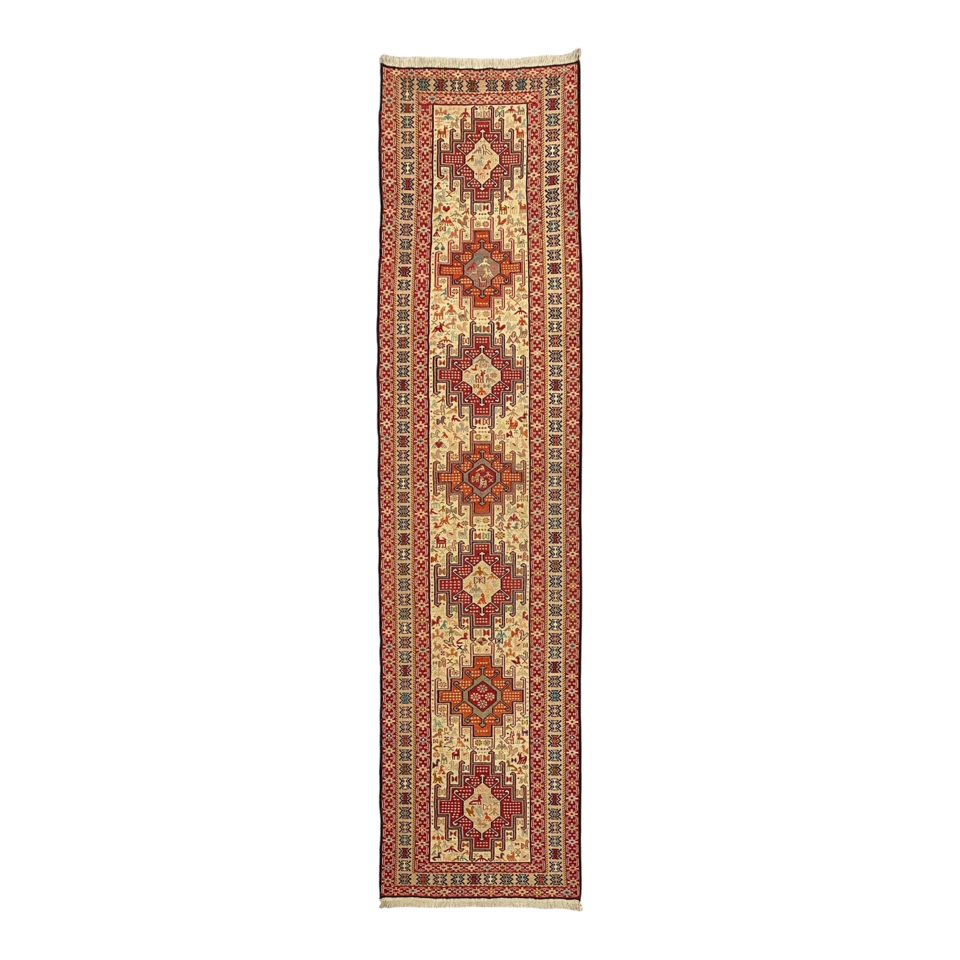 9' Ft Silk Soumak Runner Rug - Kilim Art Gallery