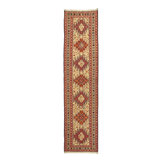 9' Ft Silk Soumak Runner Rug - Kilim Art Gallery