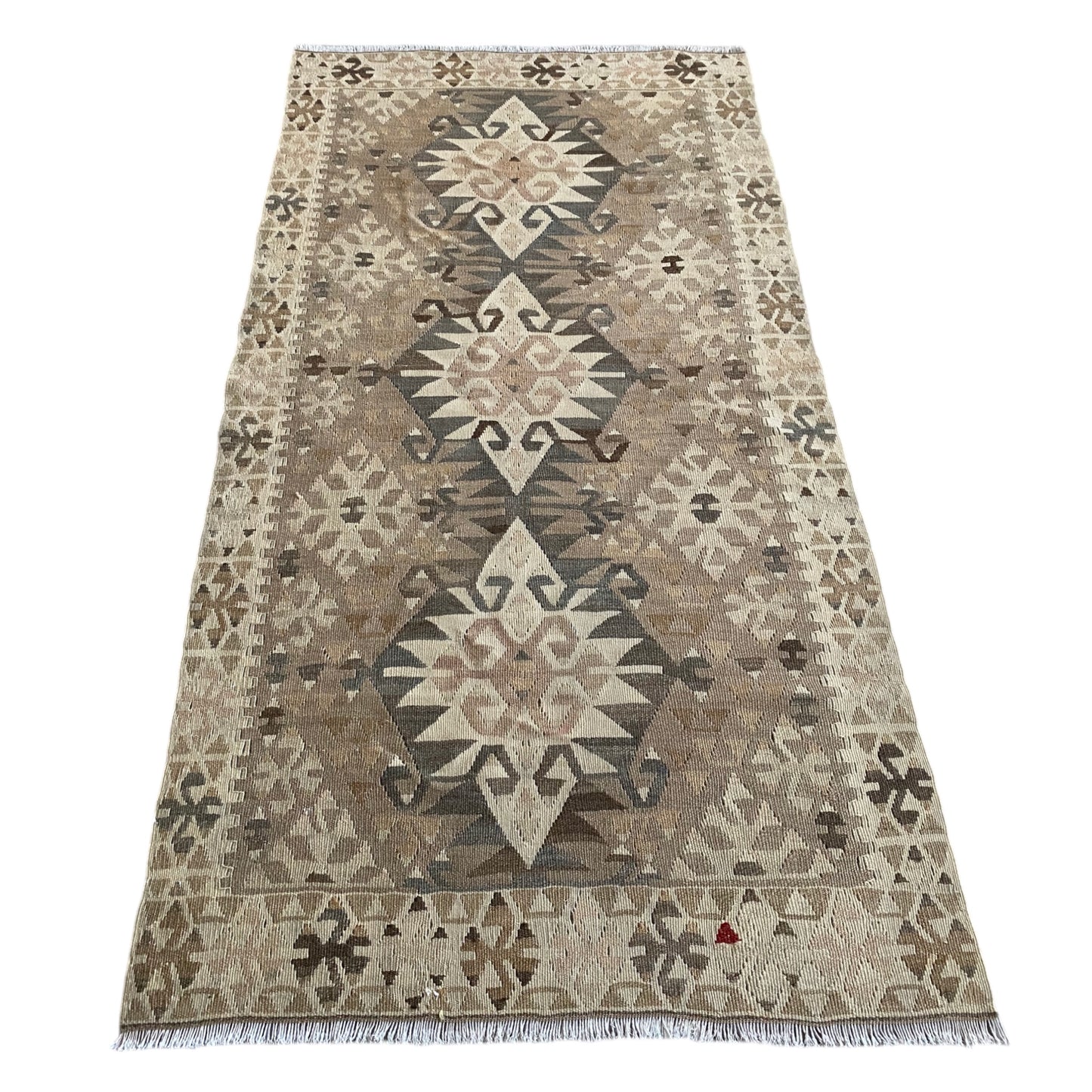 Old Pastel Color Kayseri Kilim Rug