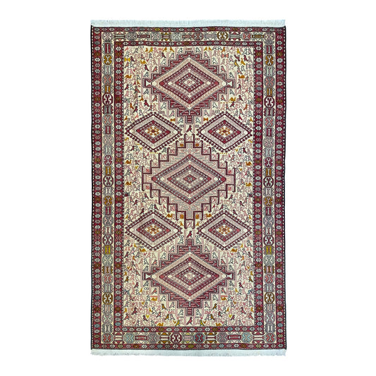 Noah's Ark Design Silk Soumak Rug