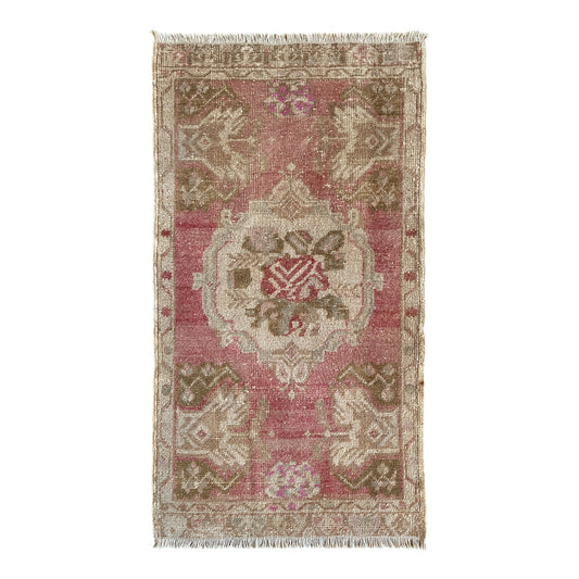 Decorative Vintage Small Turkish Oushak Rug