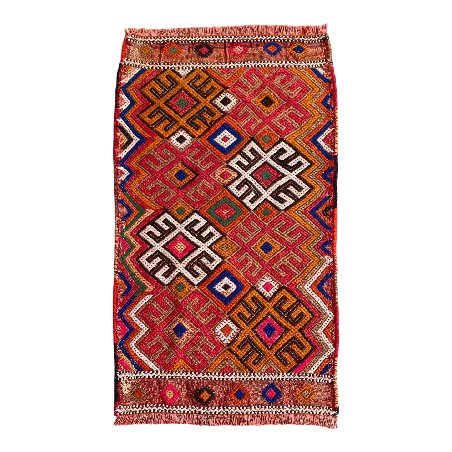 Boho Style Anatolian Nomadic Cicim Kilim Rug