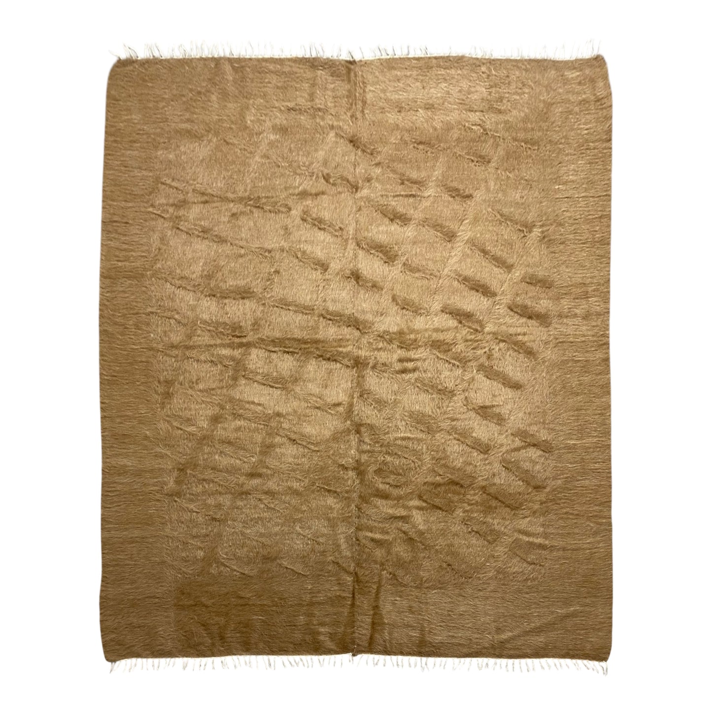 Extra Large Brown Angora Mohair Siirt Blanket Kilim Rug