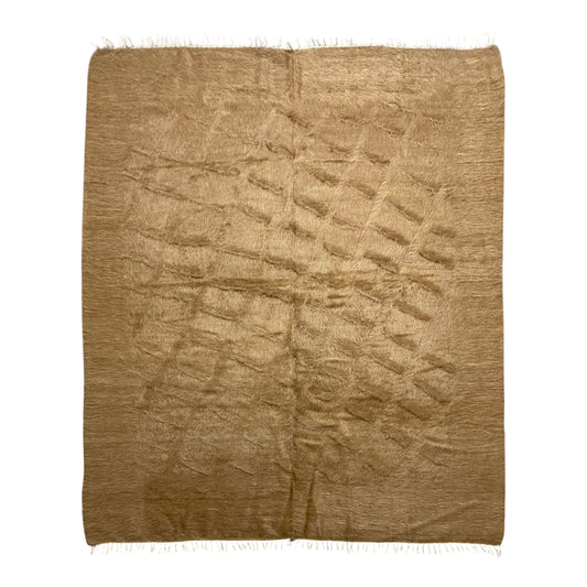 Extra Large Brown Angora Mohair Siirt Blanket Kilim Rug