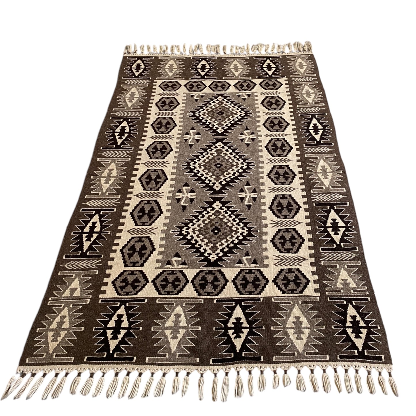 4'x6'Natural Undyed Wool Kilim Rug