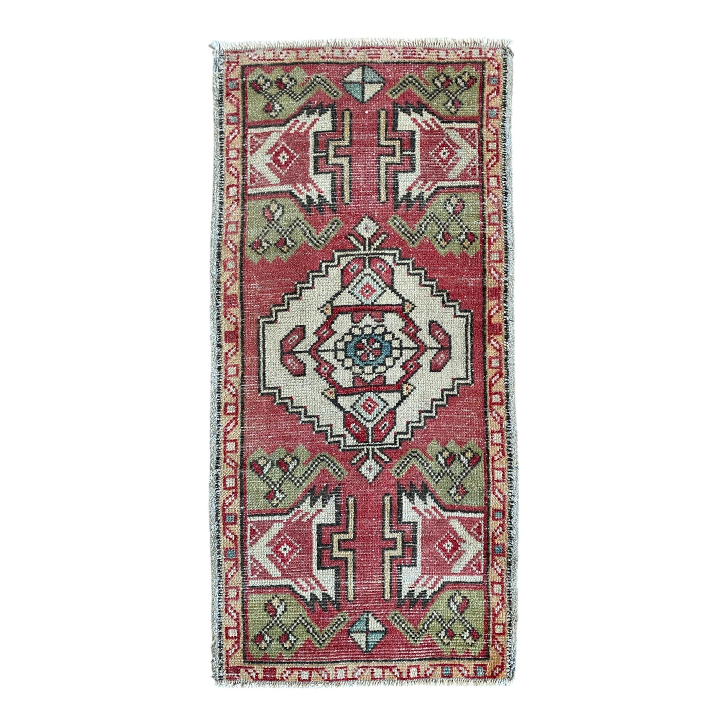 Vintage Turkish Oushak Carpet Doormat