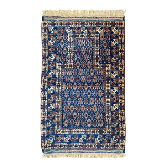 Tribal Blue Dowry Prayer Mat Carpet Rug