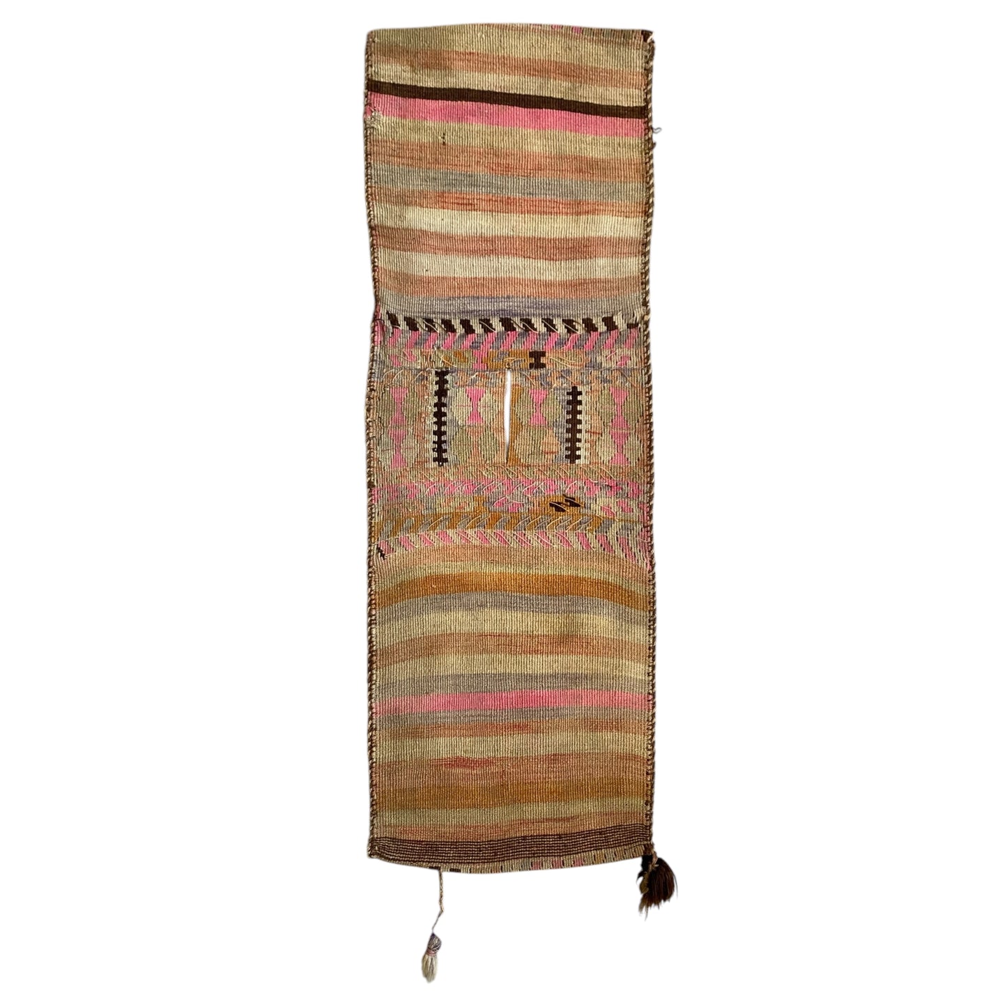 Pale Pastel Color Tribal Kilim Saddlebag