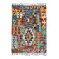 2'x3' Hand Woven Wool Kilim Rug