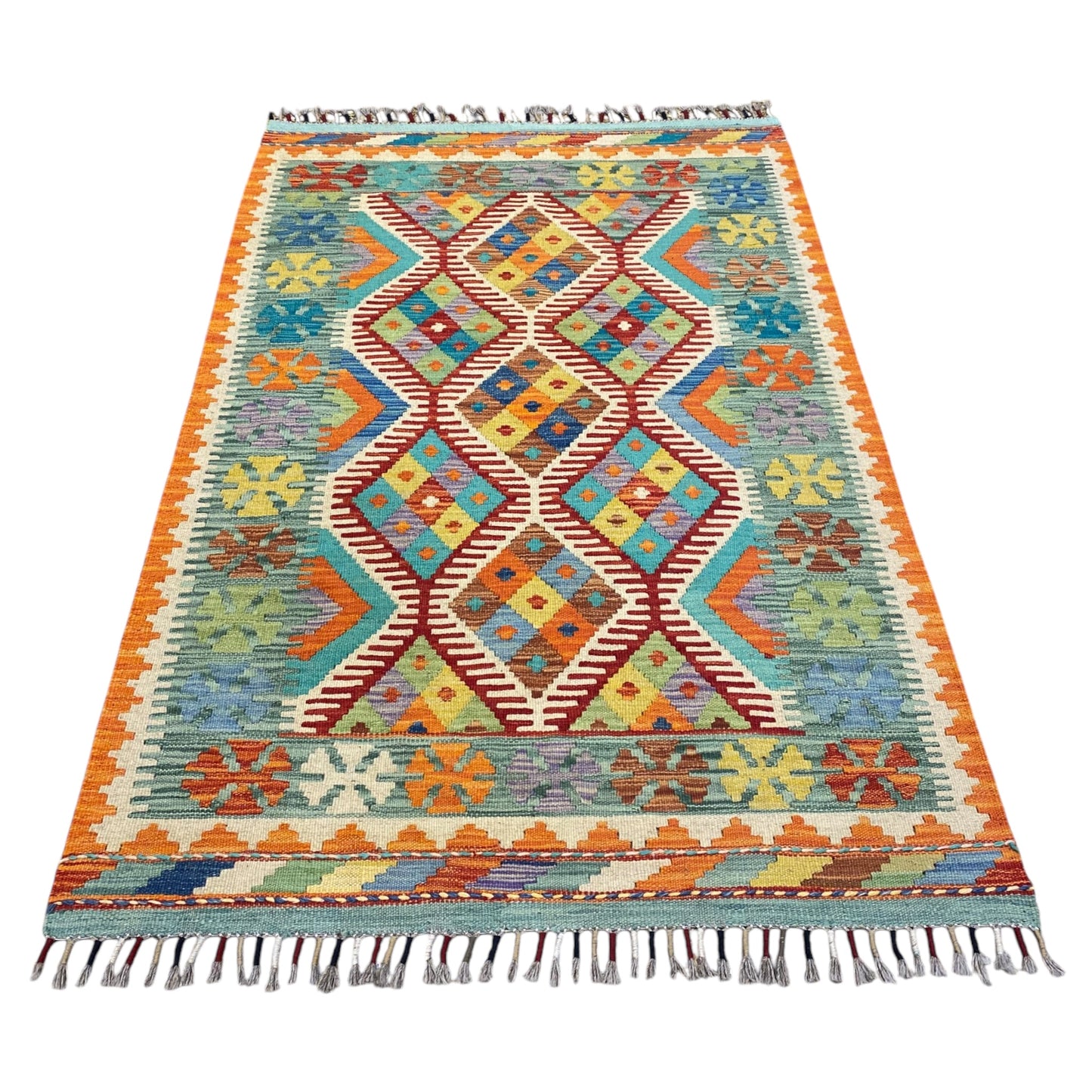 Best Quality Turquoise Blue Tribal Kilim Rug