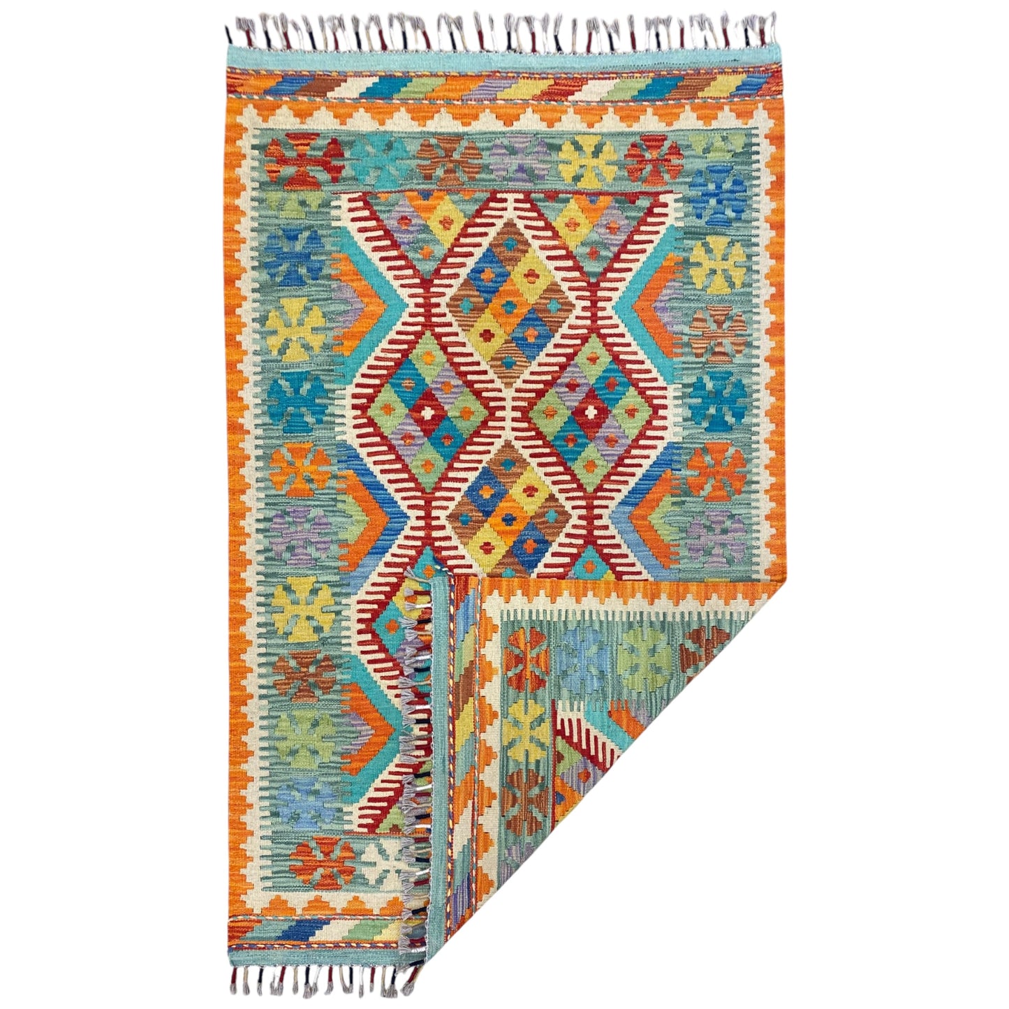 Best Quality Turquoise Blue Tribal Kilim Rug