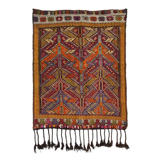 Alfombra Nomadic Mut Cicim Kilim hecha para dote