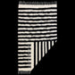 Alfombra Kilim estilo nórdico escandinavo con rayas blancas y negras de estilo turco