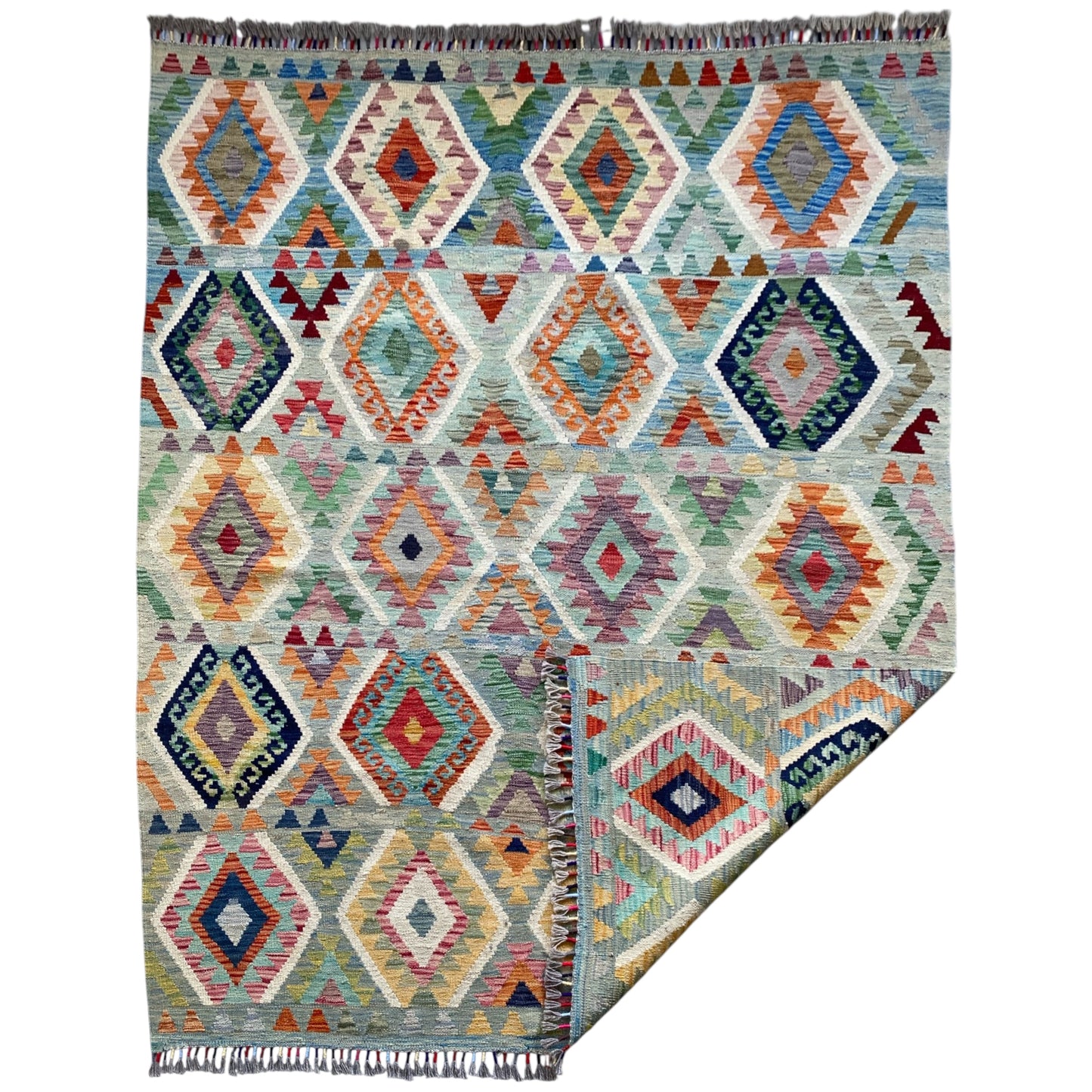 5'x6' Geometric Design Tribal Kilim Rug