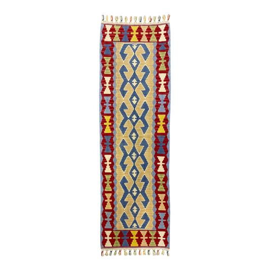 Alfombra de pasillo Kilim turca estrecha